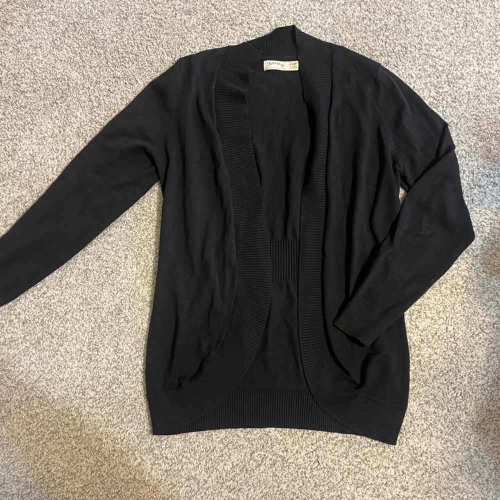 Black and Grey Knit Cardigan